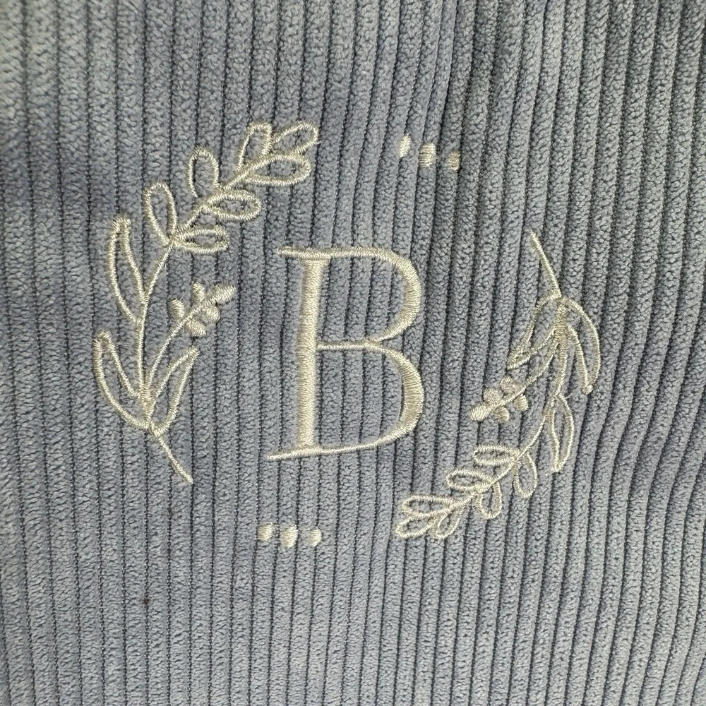 NWOT Baby Blue Fashion Instinct Corduroy Shoulder Bag Embroidered B‎